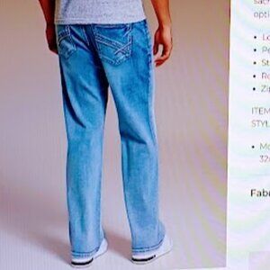 BKE Denim Seth Men's straight leg relaxed stretch blue jeans, 36XL